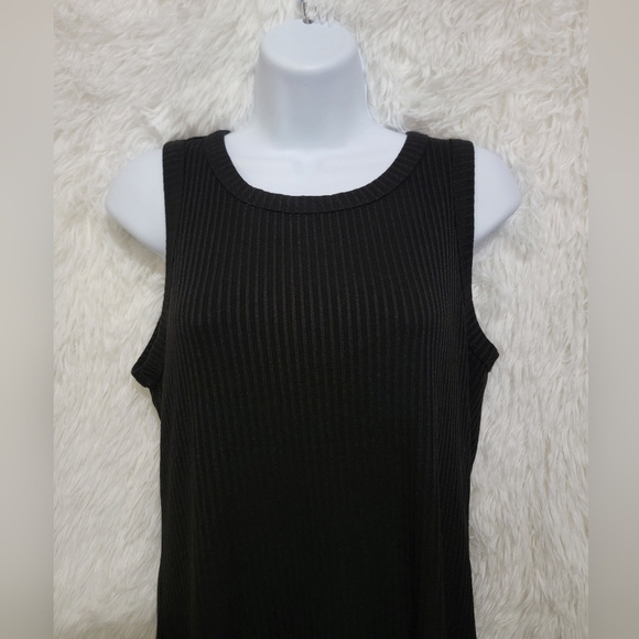Michael Kors Ribbed Viscose  Black Tank Top Large - Picture 5 of 11